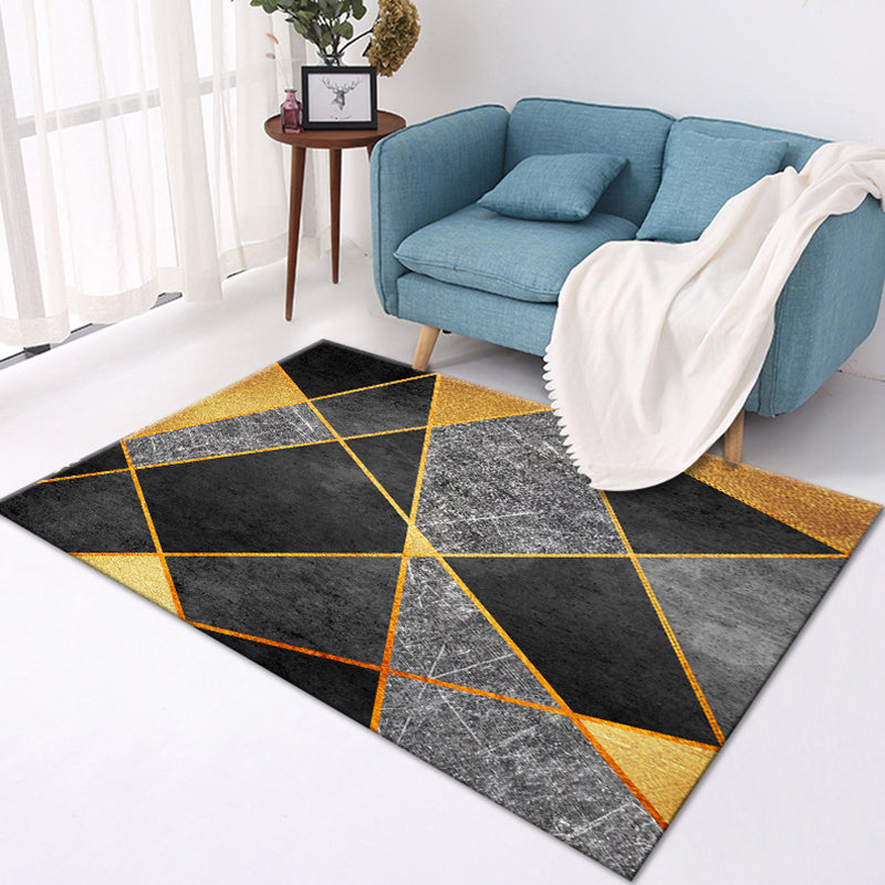 Abstract Painting Rug Polyester Indoor Rug Washable Carpet for Living Room, Office