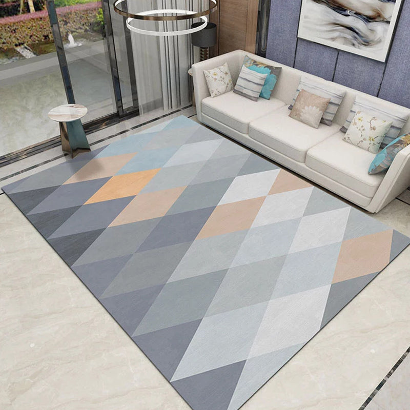 Graphic Rug Polyester Modern Area Rug Stain Resistant Rug for Living Room