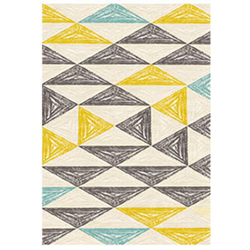 Graphic Rug Polyester Modern Area Rug Stain Resistant Rug for Living Room