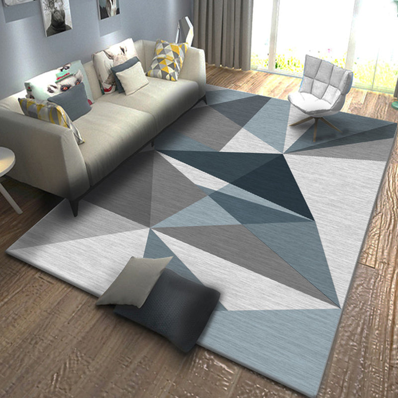 Contemporary Area Rug Polyester Graphic Carpet Non-Slip Backing Rug for Living Room