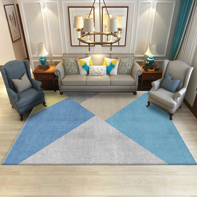 Contemporary Area Rug Polyester Graphic Carpet Non-Slip Backing Rug for Living Room