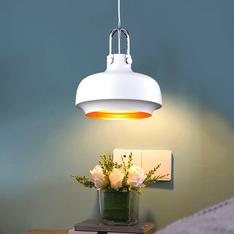 Luz de techo colgante de metal moderno de 10 "/14" de ancho 1 accesorio de iluminación colgante de luz en blanco/rosa