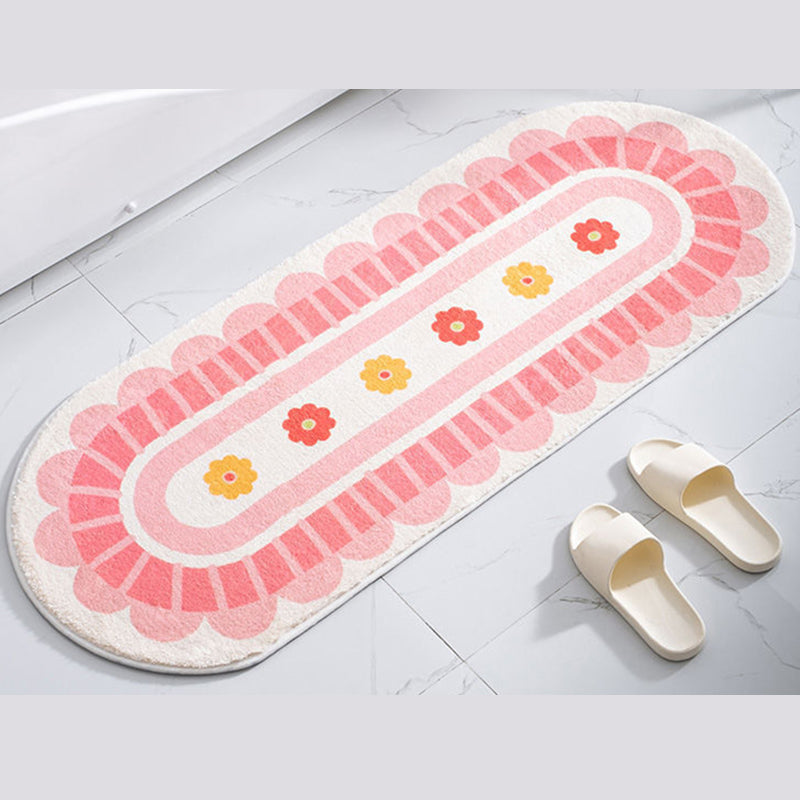 Multi-Color Geometry Area Rug Trendy Striped Carpet Polyester Friendly Washable Area Rug for Bedroom