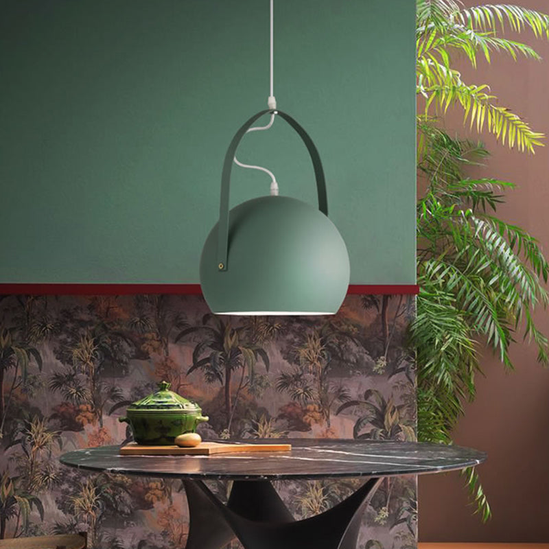 Luz colgante de burbujas metal contemporáneo 1 comedor ligero iluminación en verde