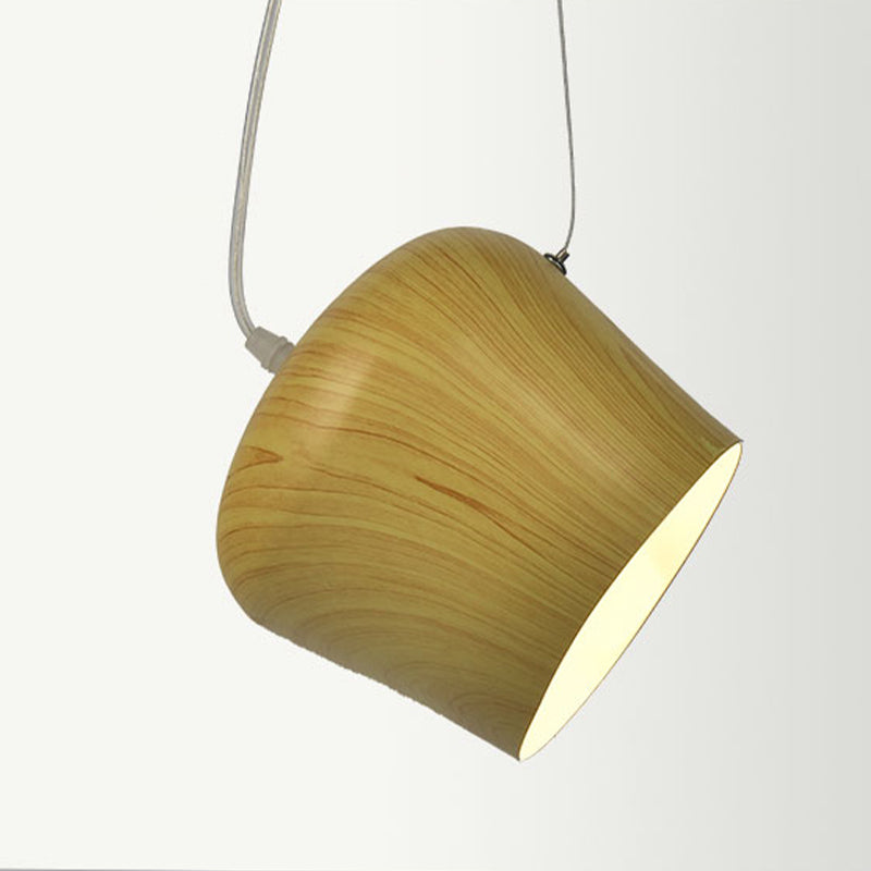 Lámpara colgante en forma de cúpula simple 1 Luz de comedor de comedor de comedor en madera oscura