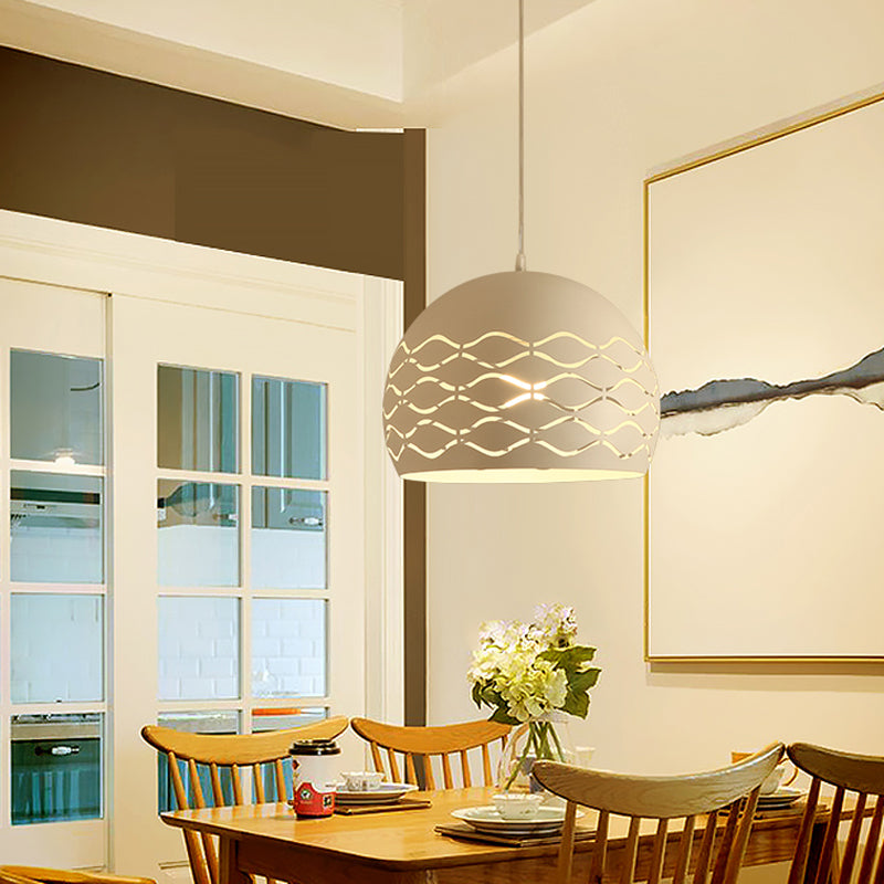 Luz de techo colgante con forma de metal mínimo Minimalista 1 Lámpara de suspensión de luz en blanco