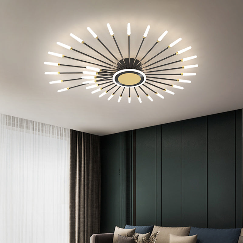 Plafonnier encastré Spoutnik en or noir, nouveau plafonnier moderne en acrylique pour le salon