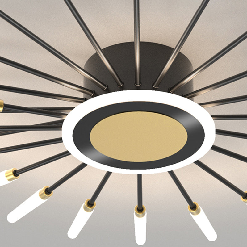 Plafonnier encastré Spoutnik en or noir, nouveau plafonnier moderne en acrylique pour le salon