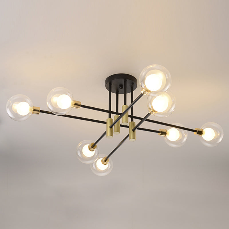 New Modern Transparent Glass Semi Flush Light Fixtures Bedroom Starburst Flush Mount Light