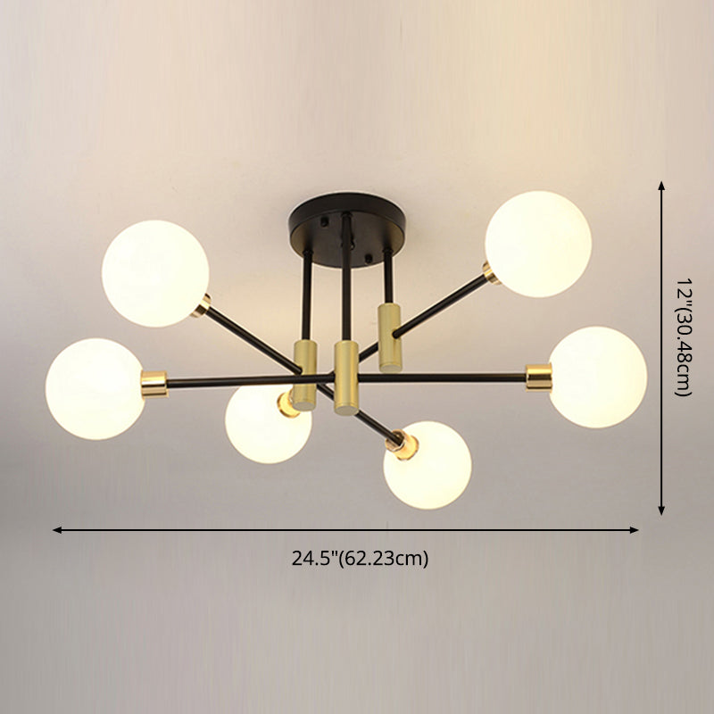 New Modern Transparent Glass Semi Flush Light Fixtures Bedroom Starburst Flush Mount Light