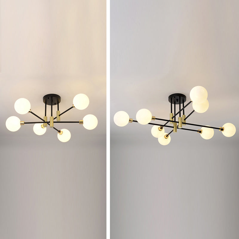 New Modern Transparent Glass Semi Flush Light Fixtures Bedroom Starburst Flush Mount Light