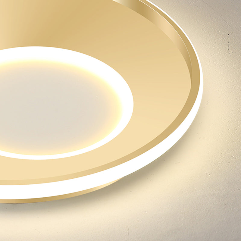 New Modern LED Flush Ceiling Lights Iron Circular Flush Mount Lamp with 2 Spotlights