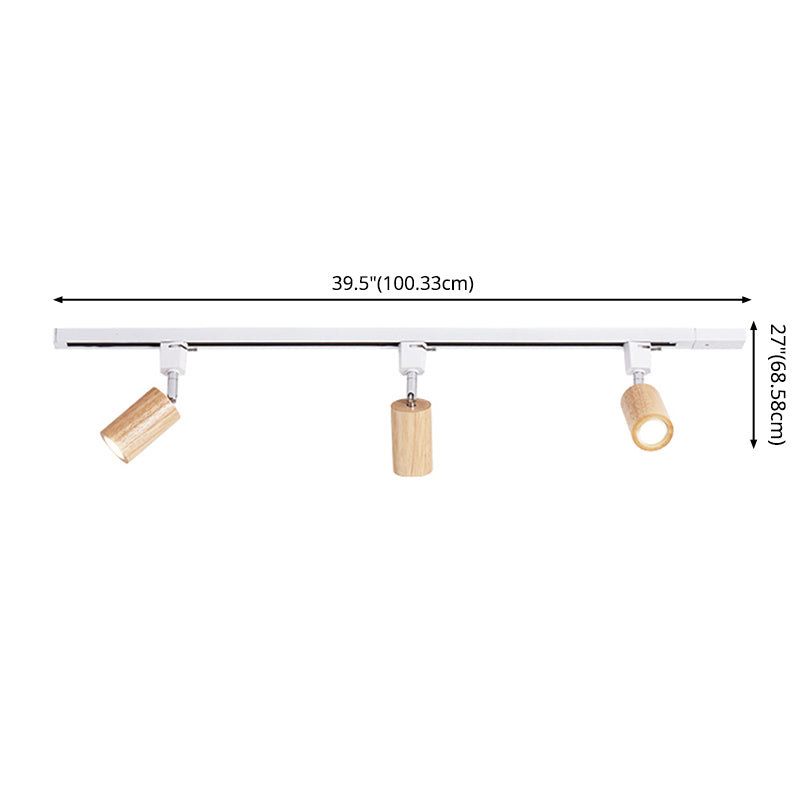 Lineare Deckenlampe Neues modernes Stil White Wood Flush Mount mit 3 Scheinwerfern