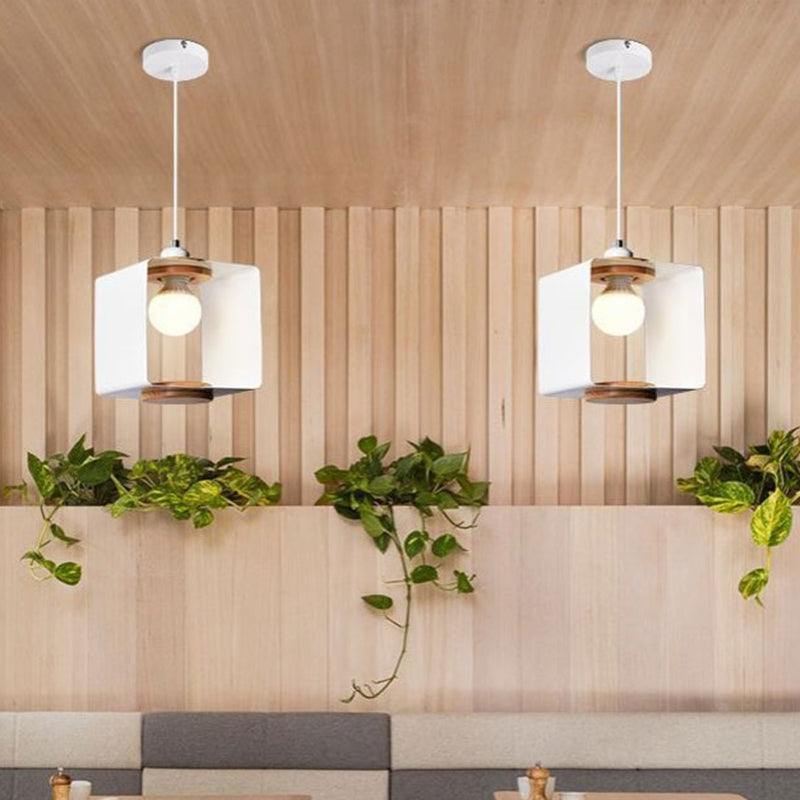 Rechteck Metall Drop Anhänger zeitgemäß 1 hellgrau/weiß hängende Leuchte für Esszimmer