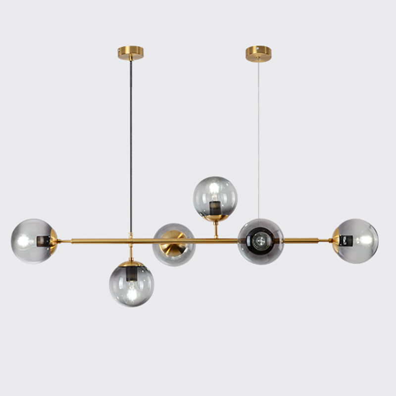 Orb Island Lighting Fixture Minimalistic Glass Island Ceiling Light for Dinning Room