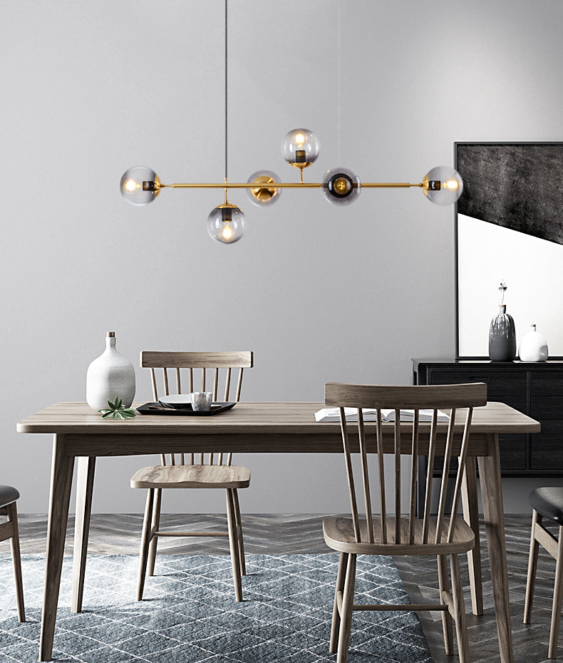 Orb Island Lighting Fixture Minimalistic Glass Island Ceiling Light for Dinning Room