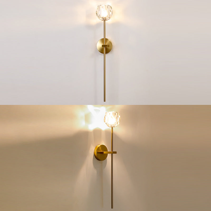 Mid-Century Armed Wall Lighting Ideas 1 Light Wall Sconces with Crystal Shade