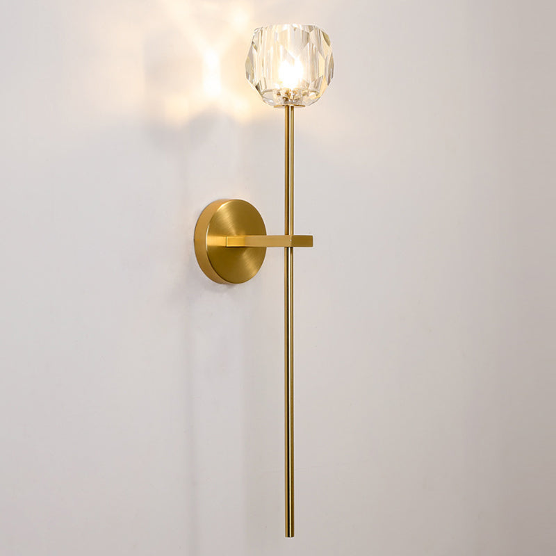 Mid-Century Armed Wall Lighting Ideas 1 Light Wall Sconces with Crystal Shade