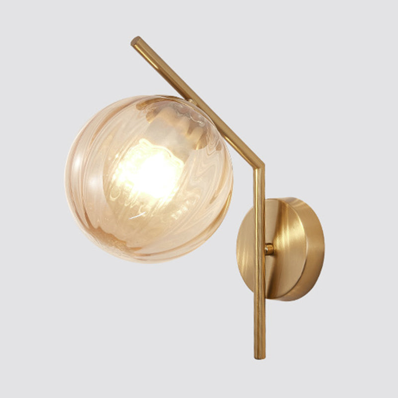 Modern Minimalist Style Spherical Wall Mount Light Fixture 1 Light Wall Lighting with Glass Shade