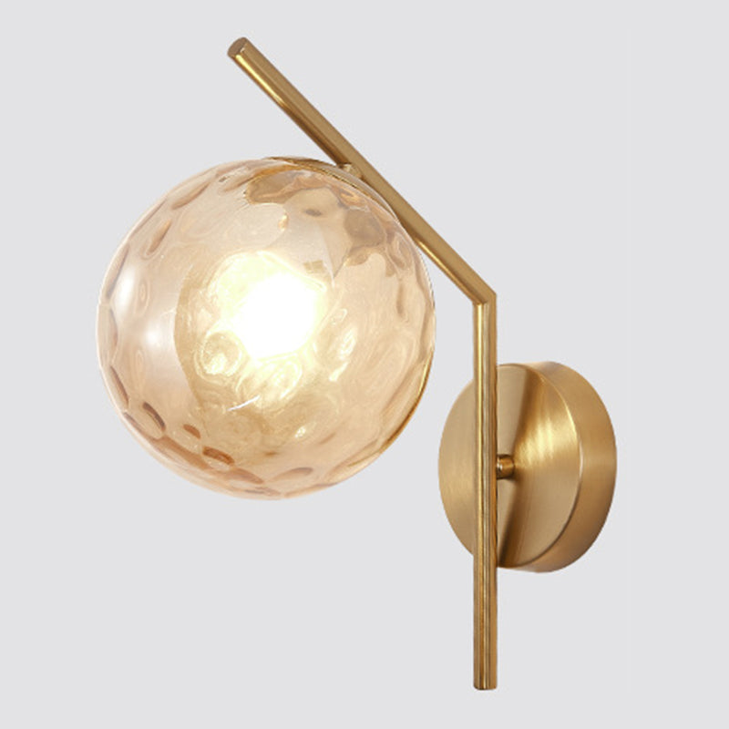 Modern Minimalist Style Spherical Wall Mount Light Fixture 1 Light Wall Lighting with Glass Shade