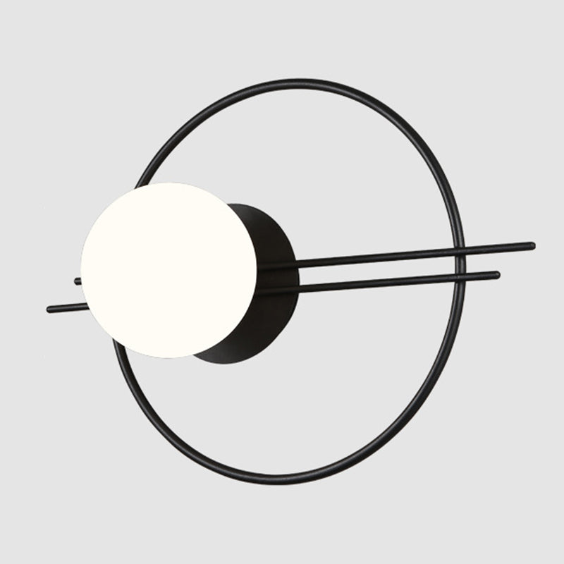 Modern Minimalist Style Spherical Wall Mount Light Fixture 1 Light Sconce Lights with Glass Shade