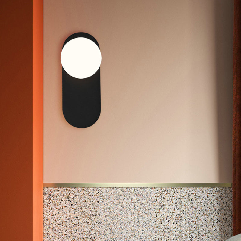 Modern Minimalist Style Spherical Wall Mount Light Fixture 1 Light Sconce Lights with Glass Shade