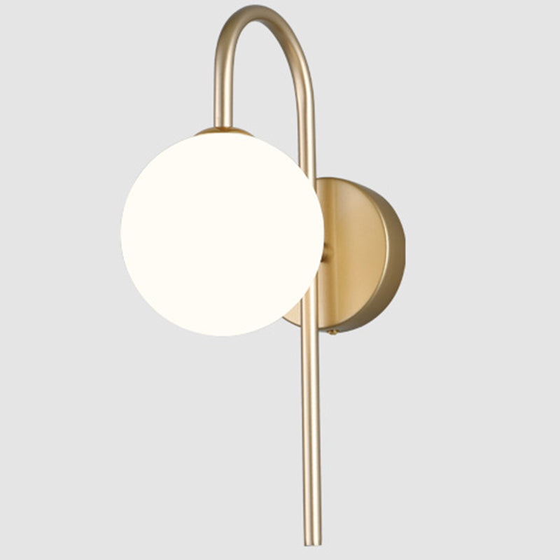 Modern Minimalist Minimalist Sferero sferico Montaggio Lampada 1 Luci di applique con tonalità di vetro