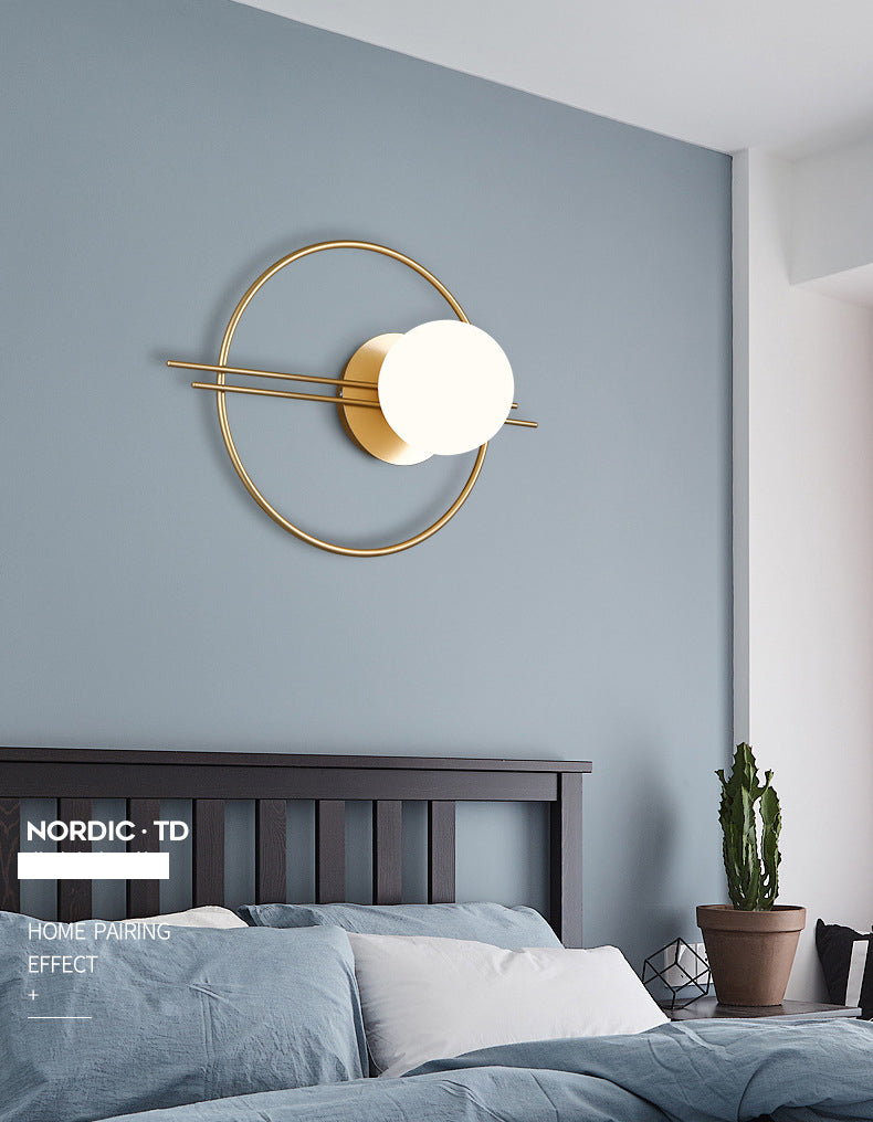 Modern Minimalist Style Spherical Wall Mount Light Fixture 1 Light Sconce Lights with Glass Shade
