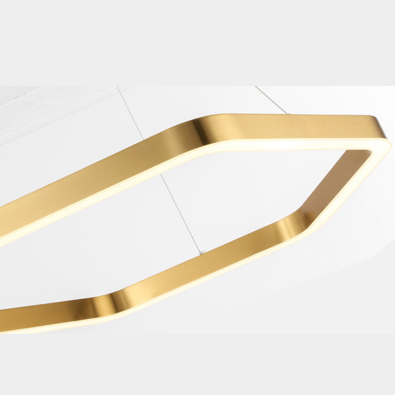 Gold Geometric LED Pendant Light in Modern Creative Style Stainless-Steel Ceiling Light for Lobby