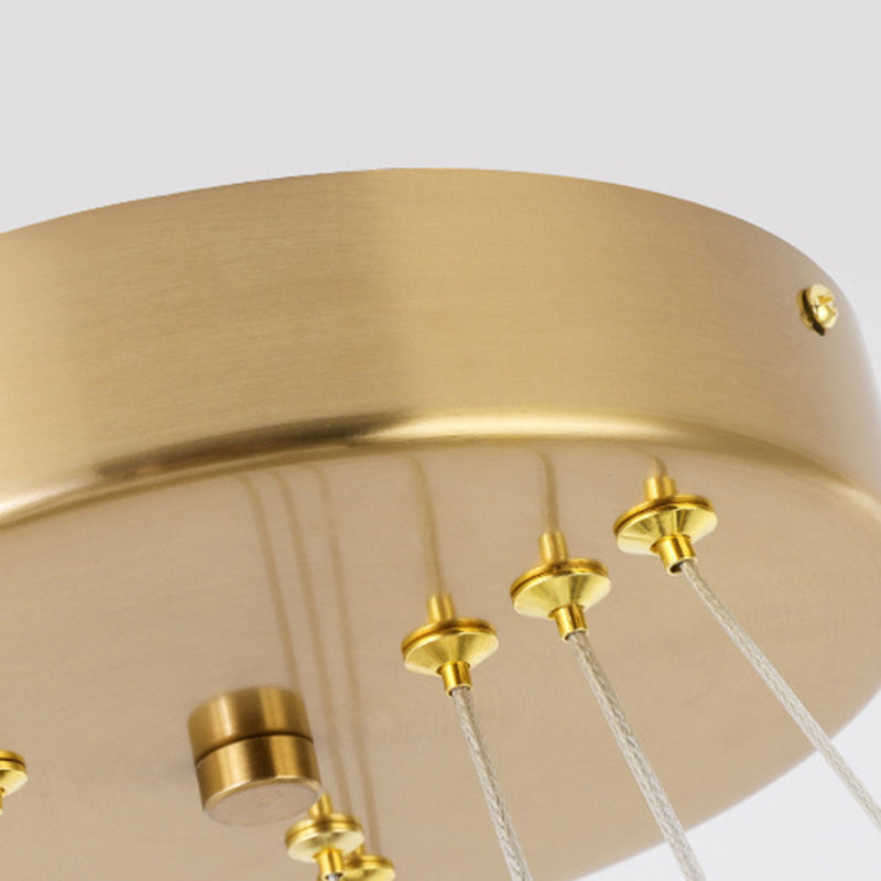 Gold Geometric LED Hanging Lamp in Modern Luxury Style Wrought Iron Ceiling Light for Commercial Place