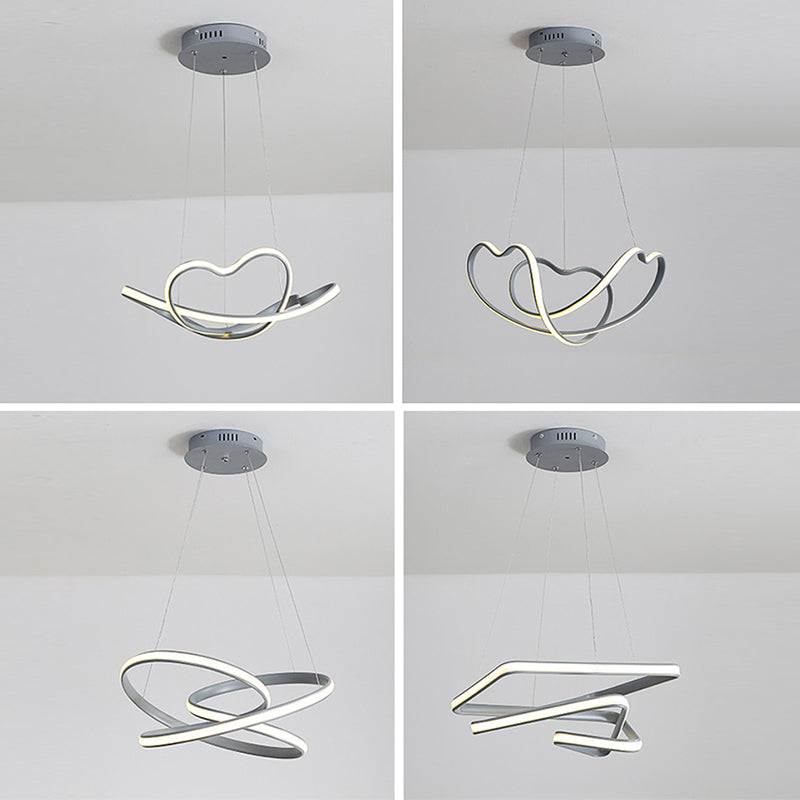 Modern Singularity LED Hanging Lamp Aluminium Linear Pendant Light with Acrylic Shade