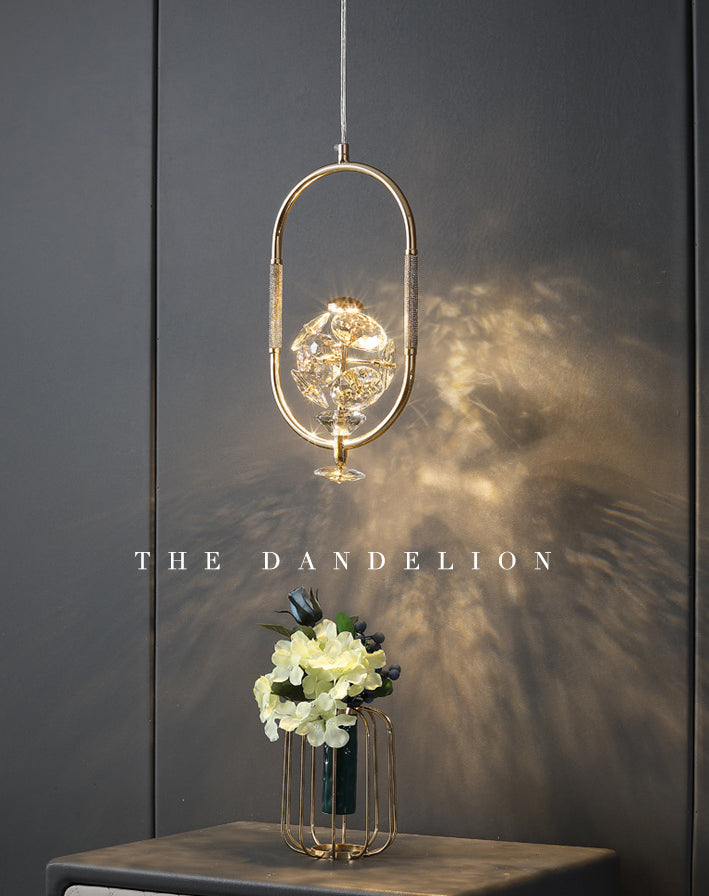 Messing afwerking lus hanglampverlichting minimalistisch metalen led plafond suspensielamp met kristal kraal