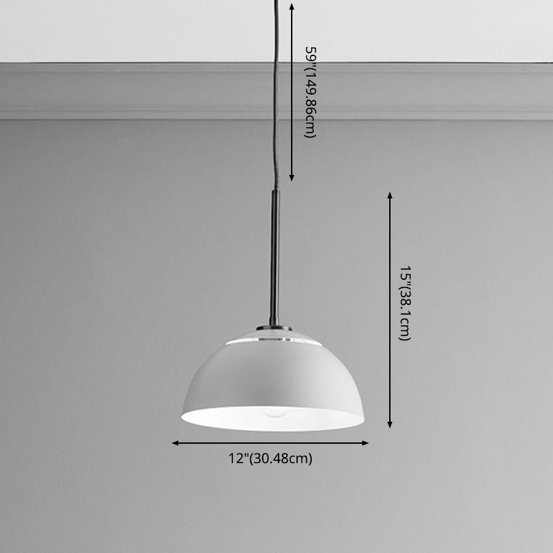Macaron Domed Pendant Lamp Metal 1 Bulb Dining Room Suspension Light with Vent Design