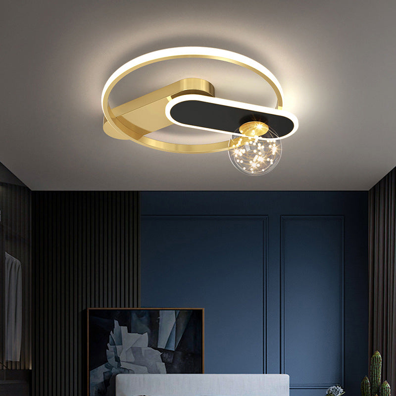 LED Flush Mount Ceiling Light Ringed Lighting for Coffee Shop Living Room Bedroom