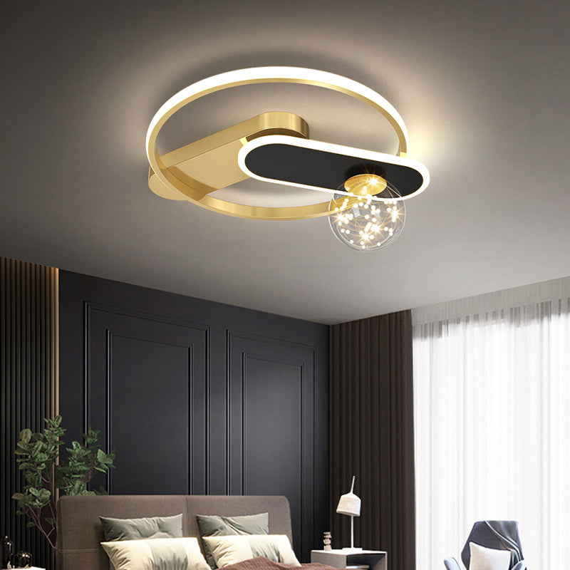 LED Flush Mount Ceiling Light Ringed Lighting for Coffee Shop Living Room Bedroom