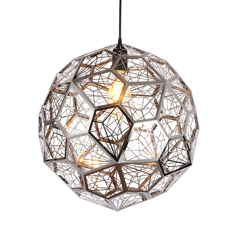 1 Bulbo Global Suspension Lighting Rural Silver/Gold Finish Lámpara colgante de metal para restaurante, 10 "/12"/16 "W