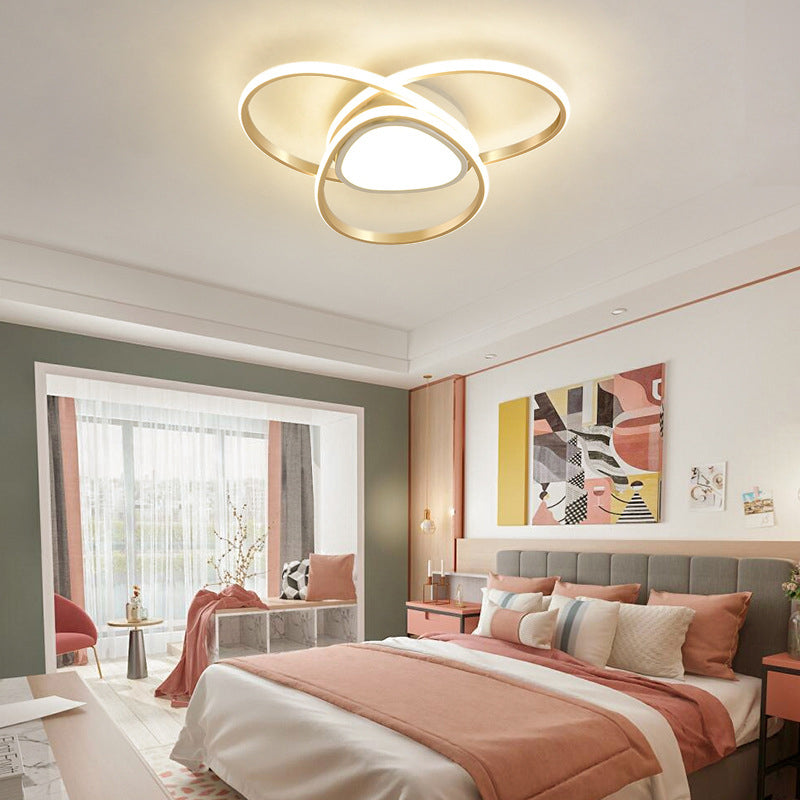 Gold Geometrical Ceiling Light Fixture Simple Style LED Metal Ceiling Flush Mount Light