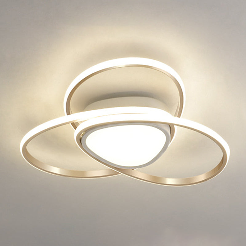 Gold Geometrical Ceiling Light Fixture Simple Style LED Metal Ceiling Flush Mount Light