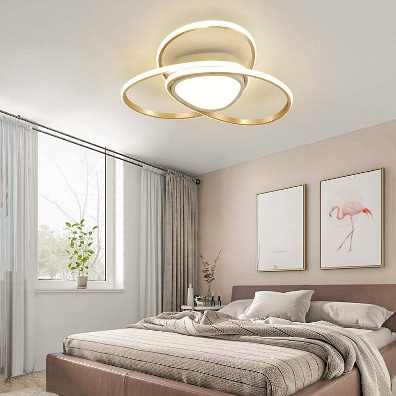 Gold Geometrical Ceiling Light Fixture Simple Style LED Metal Ceiling Flush Mount Light