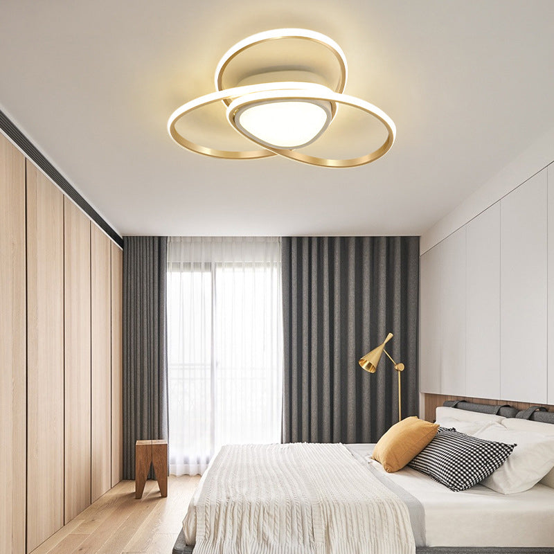 Gold Geometrical Ceiling Light Fixture Simple Style LED Metal Ceiling Flush Mount Light