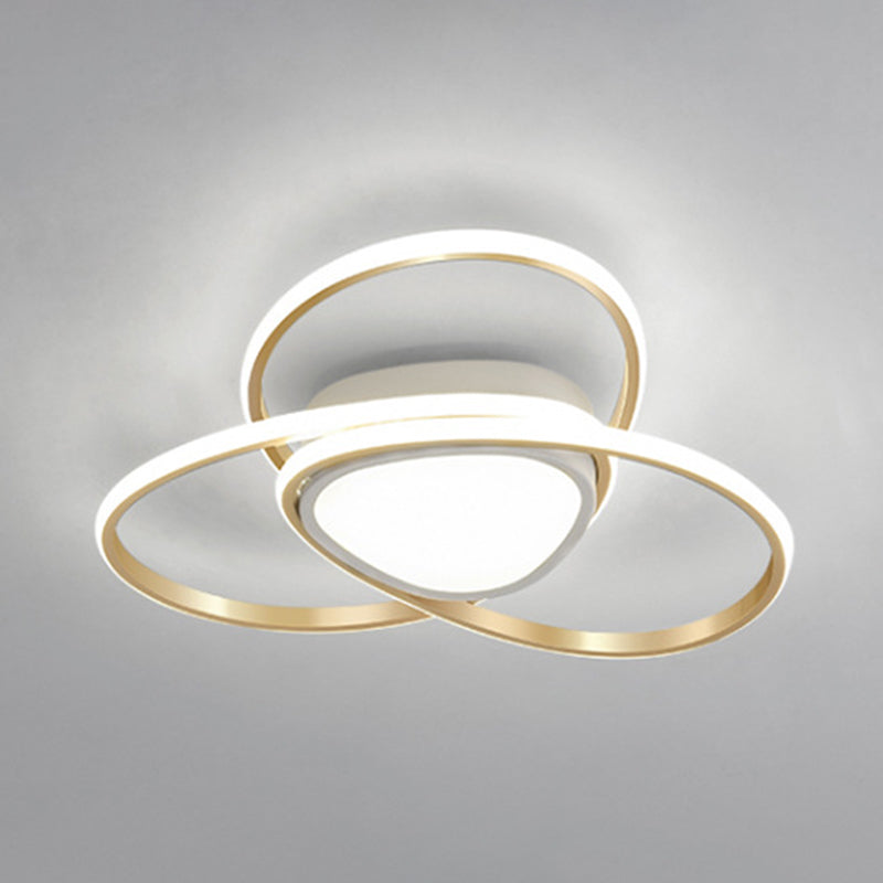 Gold Geometrical Ceiling Light Fixture Simple Style LED Metal Ceiling Flush Mount Light