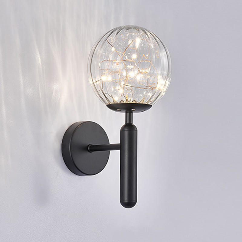 1-Lights Globe Glass Wall Light Nordic Style LED Lights String Wall Mount Lamp for Living Room Bedroom