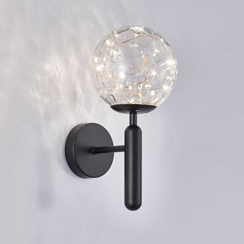 1-Lights Globe Glass Wall Light Nordic Style LED Lights String Wall Mount Lamp for Living Room Bedroom