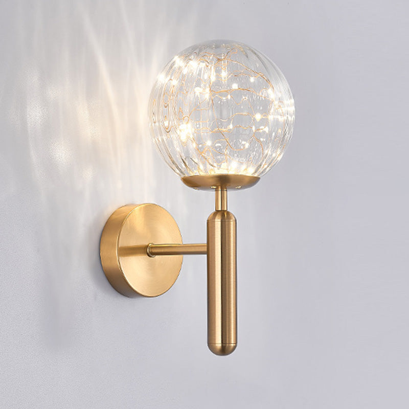 1-Lights Globe Glass Wall Light Nordic Style LED Lights String Wall Mount Lamp for Living Room Bedroom