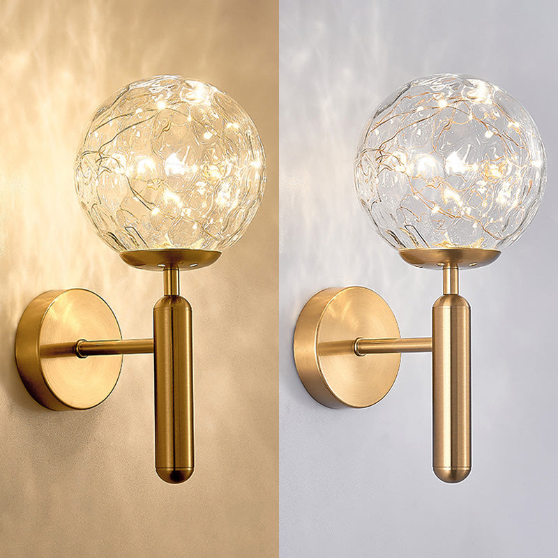 1-Lights Globe Glass Wall Light Nordic Style LED Lights String Wall Mount Lamp for Living Room Bedroom