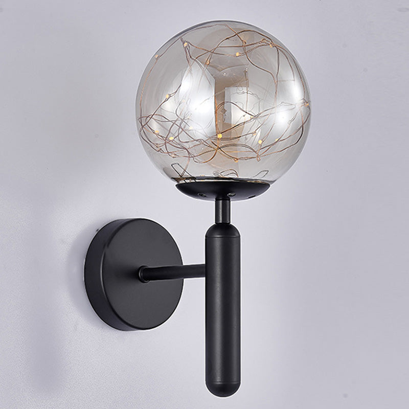 1-Lights Globe Glass Wall Light Nordic Style LED Lights String Wall Mount Lamp for Living Room Bedroom