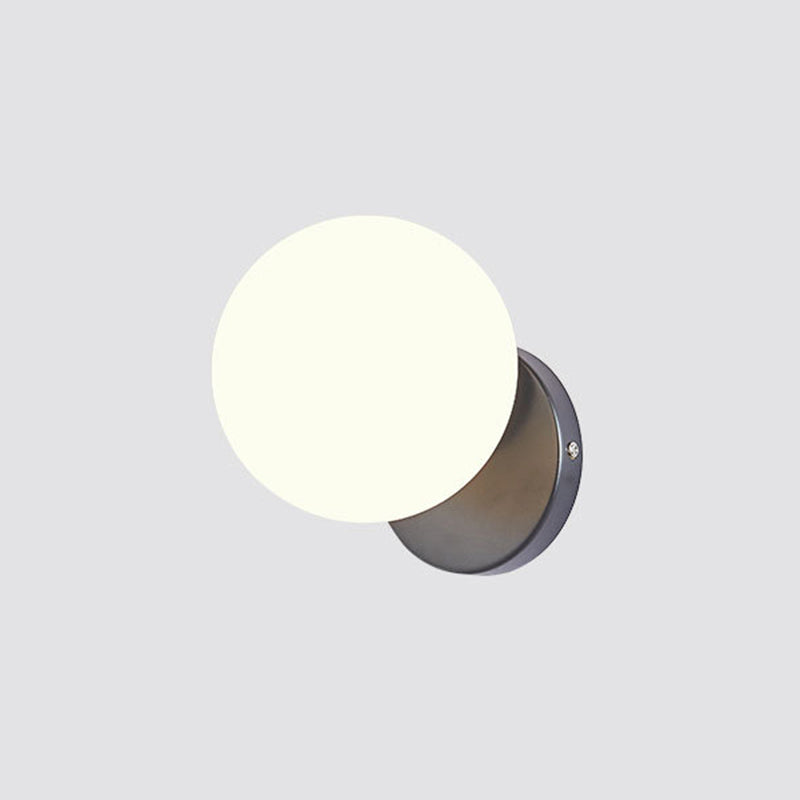 Modern Simplicity Indoor Wall Lamp 7.5" H Orb Glass Shade Mini Sconce Light for Bedroom
