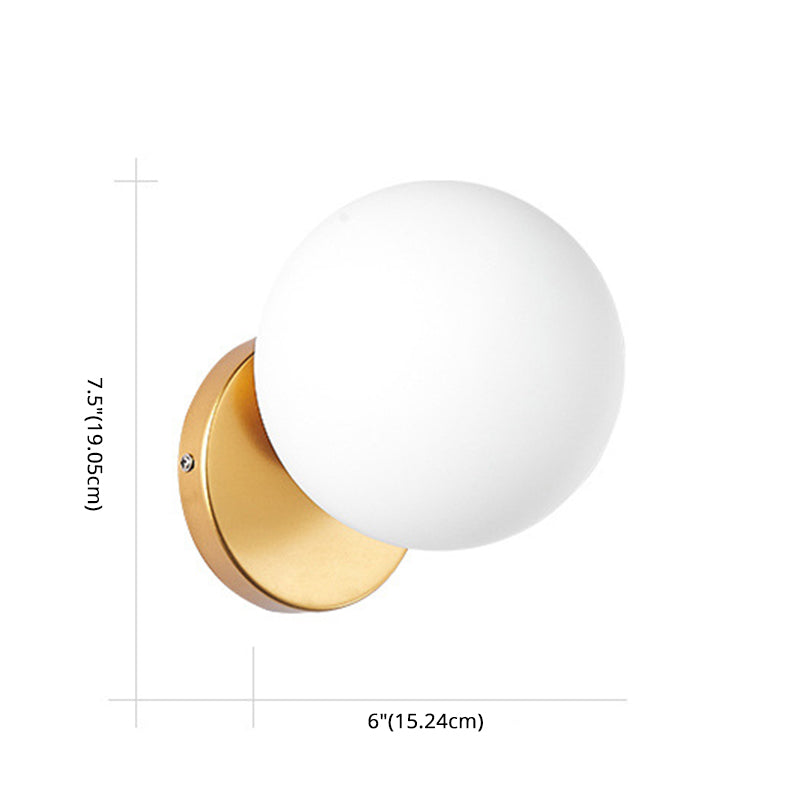 Modern Simplicity Indoor Wall Lamp 7.5" H Orb Glass Shade Mini Sconce Light for Bedroom