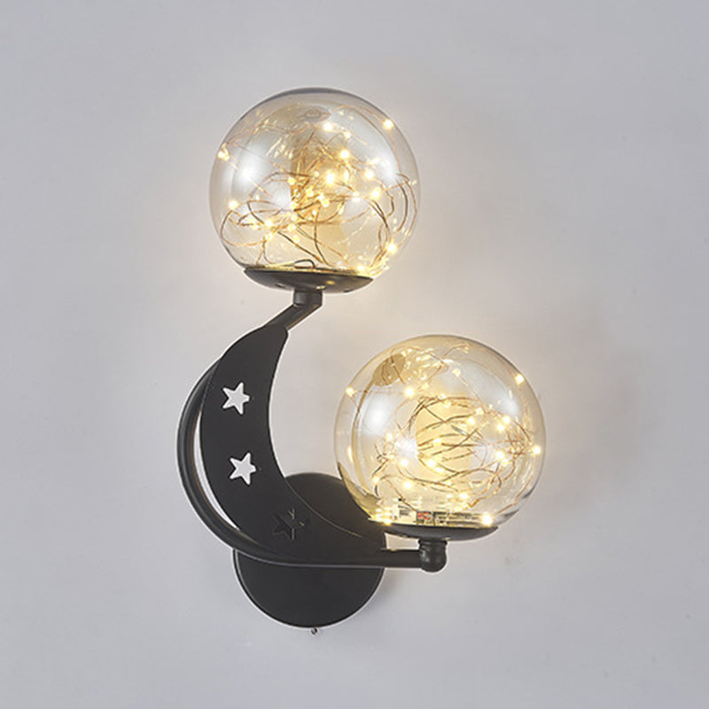 Star & Moon Modeling Metal LED Wall Lamp LED Lights String Nordic Home Decorative Lighting Fixture