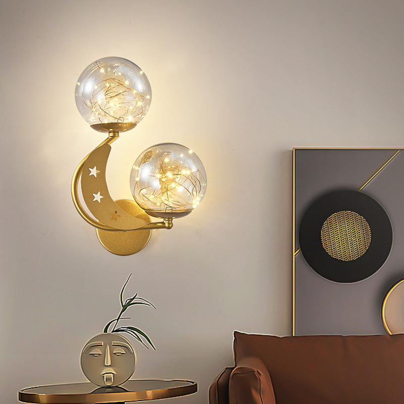 Star & Moon Modeling Metal LED Wall Lamp LED Lights String Nordic Home Decorative Lighting Fixture